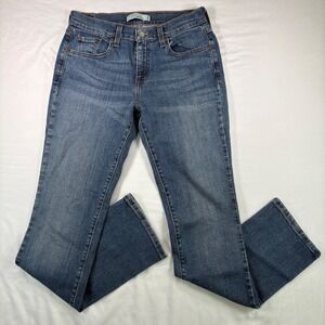 Levis 505 Straight Leg Jeans Womens 4M Medium Wash Blue Denim Stretch Casual
